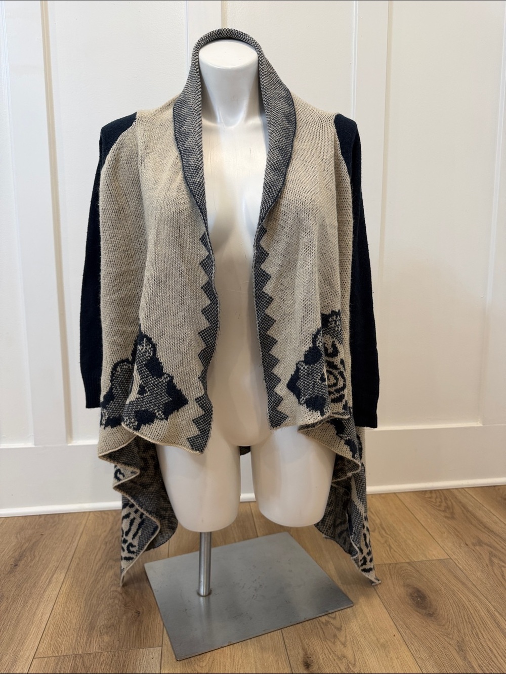 Anthropologie Hot & Delicious Asymmetric Waterfall Cardigan Sweater Size S/M
